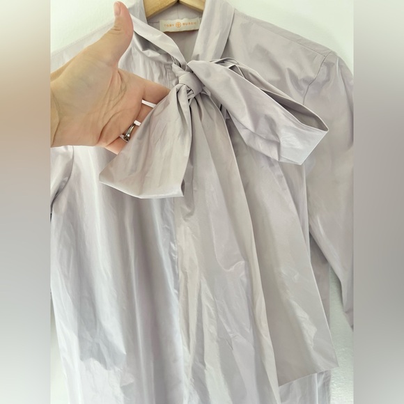 Tory Burch Daphne Bow Blouse In Sheer Lavender Light Purple Size 6 NWT‎ - Picture 6 of 10